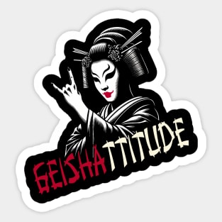 Beautiful Metalhead Geisha: Japanese Chic Sticker